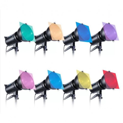 Bộ gel 8 màu chuyên nghiệp 30x30cm dành cho đèn studio, đèn led